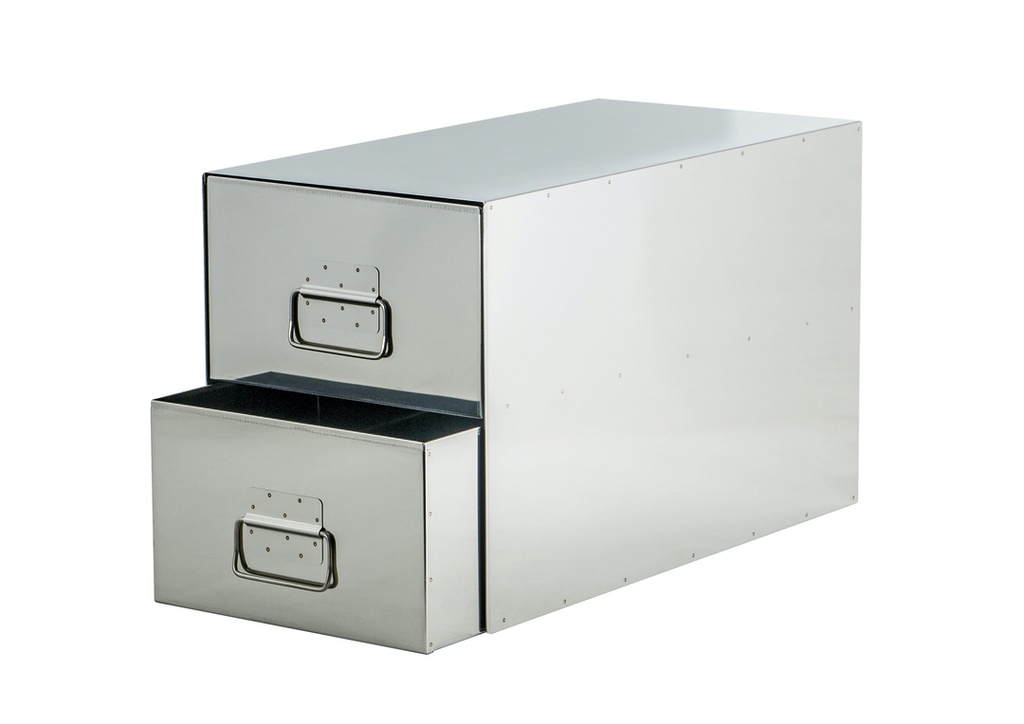 2 x Stainless Steel Bins in Outer