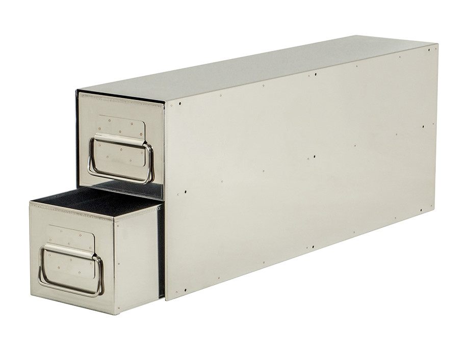 2 x Stainless Steel Bins in Outers 141mm x 680mm x 235mm