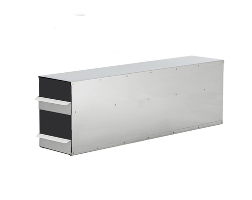 [UN-685-235-2LP-a] Stainless Steel Rack with 2 Offset Lip-Pull Trays