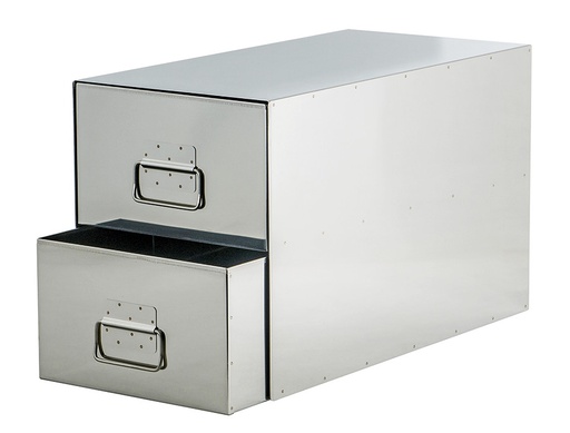 [802200] 2 x Stainless Steel Bins in Outer