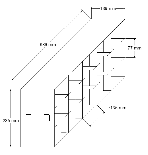 Stainless steel side access rack to hold 3” cryo boxes