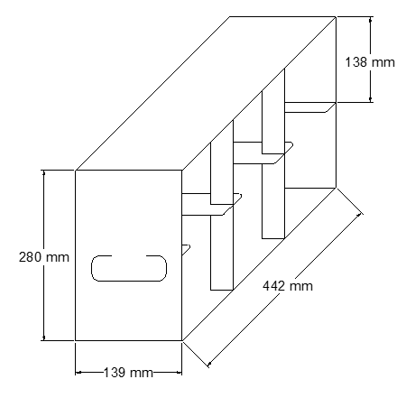 Stainless steel side access rack to hold 4” cryo boxes