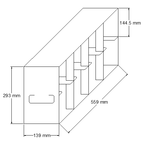 Stainless steel side access rack to hold 4” cryo boxes