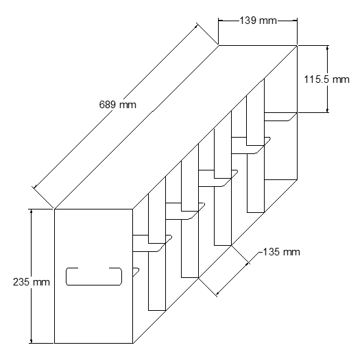 Stainless steel side access rack to hold 4” cryo boxes