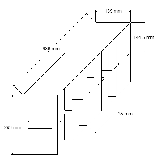 Stainless steel side access rack to hold 4” cryo boxes