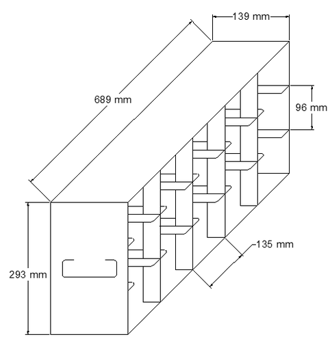 [SASH5.3-293] Stainless steel side access rack to hold 3” cryo boxes