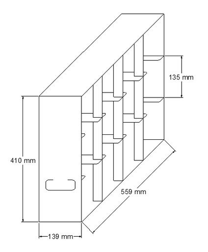 [SASH4.3-410] Stainless steel side access rack to hold 4” cryo boxes